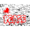 Pense Graffiti Heart Red