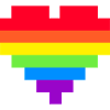 Pixel Heart Rainbow Flag