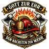 Feuerwehr Emblem Flammenhelm