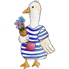 Flower duck in striped look
