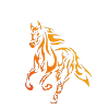 Flame Horse Line Art