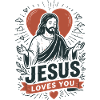 Jesus Loves You Heart Design