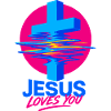 Jésus t’aime croix néon