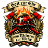 Feuerwehr Abzeichen Flammendes Wappen