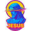 Jesus Loves You Retro Glitch