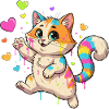 Bunte Farbklecks Katze