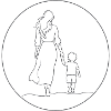 Mutter-Kind-Link in linearer Zeichnung