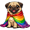 Pug Pride Dog Rainbow Cloak LGBTQ