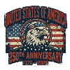 Adler vor US‑Flagge – USA 250 Jahre