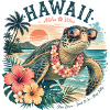 Hawaiian turtle with sunglasses