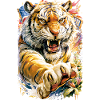 Tiger with flowers