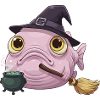 Lustiger Blobfisch - Hexenhut und Zauberkessel