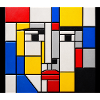 Mondrian Face Mosaic