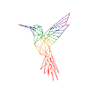 Rainbow Origami Hummingbird