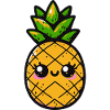Kawaii pineapple with green foliage