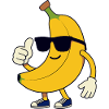 Coole Bananen-Lächelnde Gläser