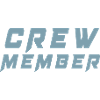 Crew-Mitglied Abzeichen Typografie