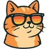 Cat in retro sunglasses