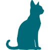 Teal Cat Silhouette