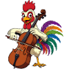 Coq avec violoncelle