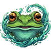 Wave Frog Pop Art Illustration