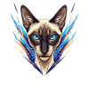 Siamese Cat Neon Style