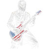 Ulysses S. Grant Guitare USA Drapeau