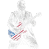 William Howard Patriotic Guitarist with Flag