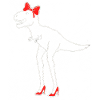 Dino Diva with Red High Heels