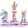 Schachspieler bunte Schachfiguren Kinder Schach