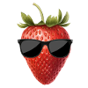 Fraise avec lunettes de soleil