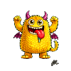 Flamboyant orange monster XXL smile