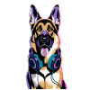 German Shepherd with Headphones