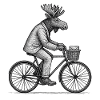 Cycling Moose in Suit