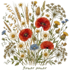 Blumenwiese im Aquarellstil