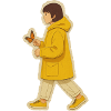 Garçon en veste jaune avec papillon