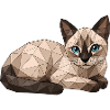 Findus Geometric Cat with Blue Eyes