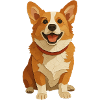 Corgi-Papier-Collage-Porträt