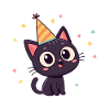 Schwarzer Katzen-Partyhut