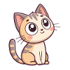 Kawaii Starry Gaze Kitten