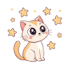 Chat étoilé kawaii