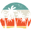 Tropical Sunset Palm Silhouette