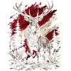 Hirsch im Wald – Rustikal Illustration