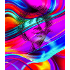 Psychedelisches Porträt im Farbfluss