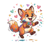 Adorable rainbow fox