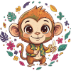 Singe tropical avec banane