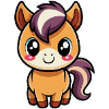 Süßes Chibi-Pony mit lila Mähne