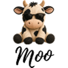 Cuddly cow with sunglasses