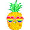 LGBTQ Ananas Herzbrille Regenbogenfahne
