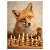 Fox playing chess